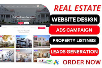 design real estate apartment website, property listing wordpress website