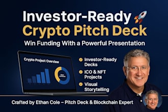 design investor ready crypto pitch deck for ico, nft and blockchain projects