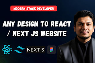 convert figma , modernize website into nextjs react and tailwindcss
