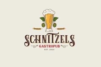 design schnitzels german gastro pub logo
