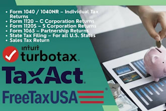 irs and state tax filing using turbotax, proconnect and more
