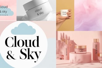 design dreamy  brand identity kit for skincare brands