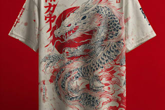 draw a japanese t shirt illustration