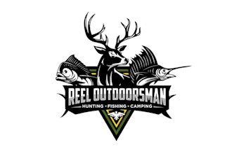 design awesome reel outdoors man logo