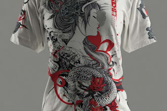 draw japanese illustration for t shirt