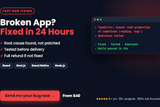 fix bugs and errors in your react or nextjs app and deploy it