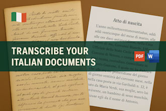 transcribe your handwritten italian documents