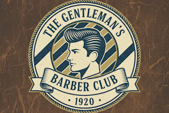 design hairstyle vintage logo