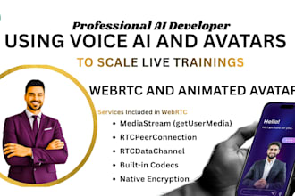 build real time ai webrtc avatar using voice, chat call app on mobile websites