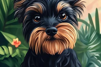draw disney pets portrait illustration in disney style