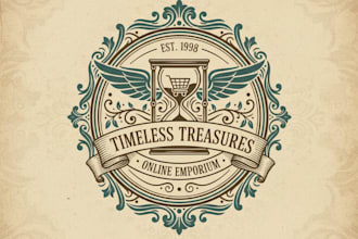 design vintage online shop logo