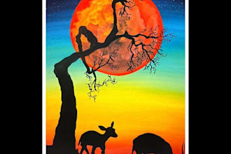 paint a beautiful acrylic landscape on canvas free shipping
