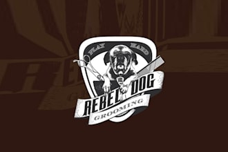 make outstanding wonderful logo for rebel dog grooming