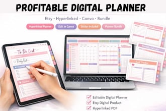 design high demand etsy digital products, etsy shop SEO listing, digital planner