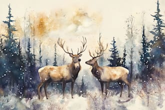 hand drawn artistic watercolor art