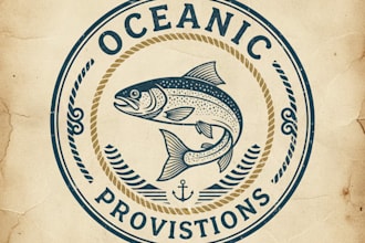 design a unique vintage fish logo