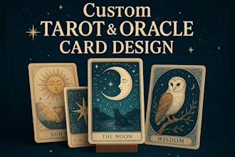 design custom tarot card gothic style and mystical griffin logo illustration
