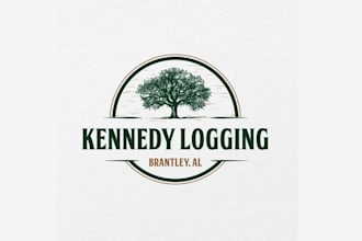 design modern kennedy logging logo
