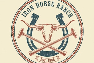 design vintage cattle logo