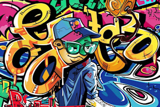 custom graffiti text, name art, street art illustration