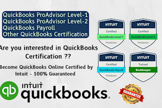 help you in quickbooks online proadvisor, payroll certification