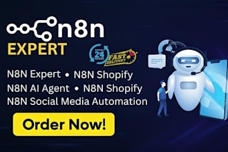 build n8n automation workflows for shopify youtube API integration business task
