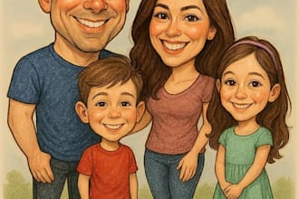make caricatures for couples, families, weddings
