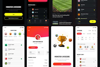 do ui ux design for sport website, sportbet app, tournament app, app animation