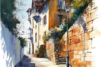 paint landscapes in watercolor