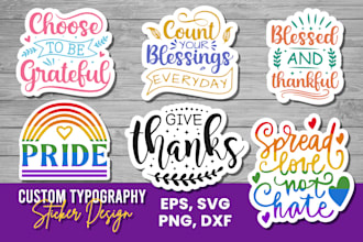 make custom typography sticker designs for small business