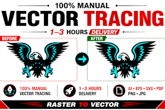 redraw, vectorize, convert logo or raster to vector