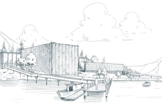 create professional architectural concept sketches by hand or ipad