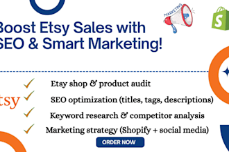 do etsy store promotion boost etsy shop sales etsy SEO listing shopify marketing