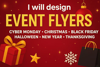design cyber monday, christmas, black friday, halloween new year event flyer