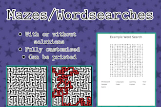 create a maze or custom wordsearch