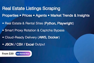 scrape property listings and provide structured data