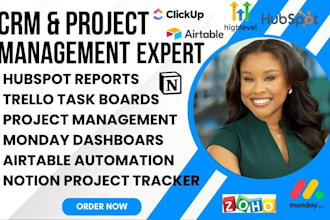 hubspot CRM flows trello task boards monday reporting dashboards metrics notion