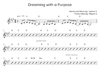 transcribe songs to pro sheet music or chord guide
