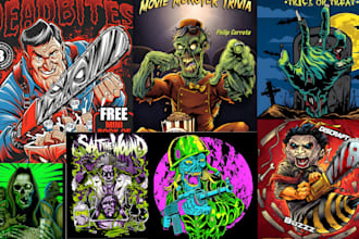 80s retro vintage horror t shirt merch movie poster book cover album dark art