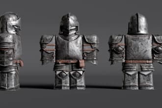 create a 3d modeled armor and clothing for roblox