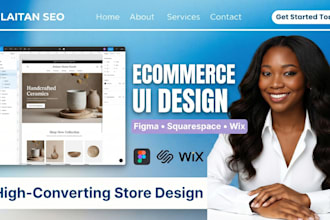 design high converting ecommerce UI figma for squarespace or wix website design