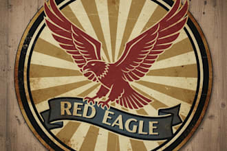 design vintage red eagle logo