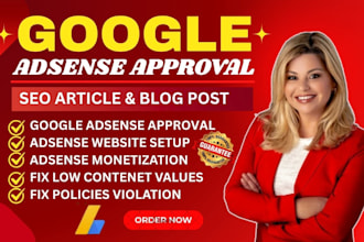 provide guaranteed google adsense approval for website and domain