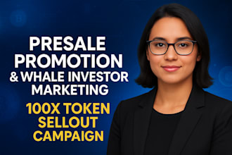 do presale promotion, marketing, investor outreach to 100x your token sellout