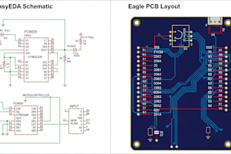 design schematic and pcb circuit layout in eagle and easyeda