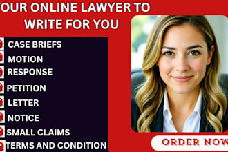 write motion, petition, lawsuit, pleadings, demand letters and legal document