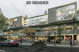 do 3d exterior renders for residential or commercial buildings