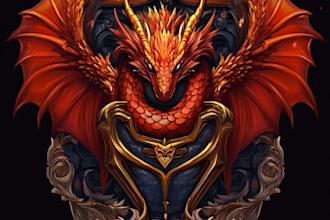 draw  a fantasy game logo
