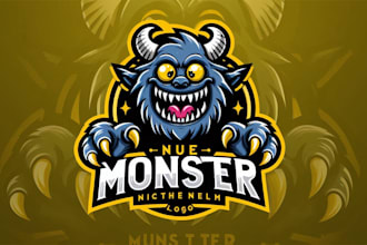 create a custom nue monster mascot logo with t shirt design