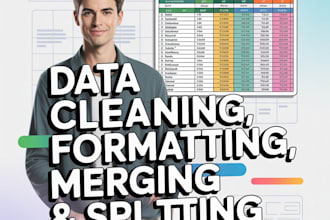 clean, format, merge, split excel data